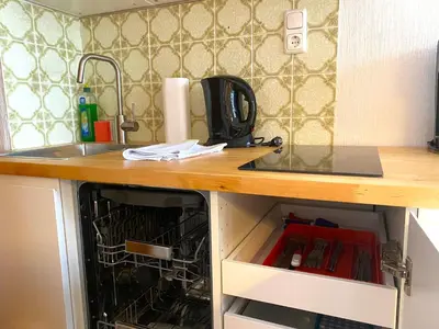 Küche/Küchenzeile in der Unterkunft Apartmenthaus am Tegernsee - Studios mit Küchenzeile und mit Bus erreichbar