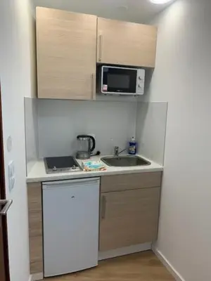 Küche/Küchenzeile in der Unterkunft Sky Apartment im Hotelturm