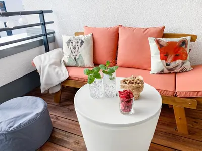 Ein Sitzbereich in der Unterkunft Modern & Stylisch - Penthouse-Feeling nahe Flughafen München