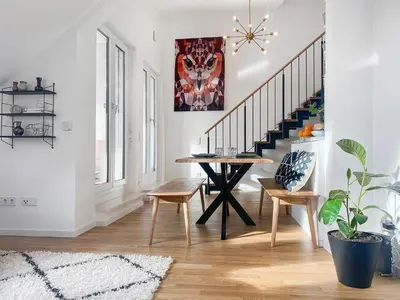 Ein Sitzbereich in der Unterkunft Modern & Stylisch - Penthouse-Feeling nahe Flughafen München