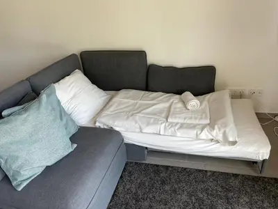 Ein Sitzbereich in der Unterkunft Int. Appartment Kolbermoor