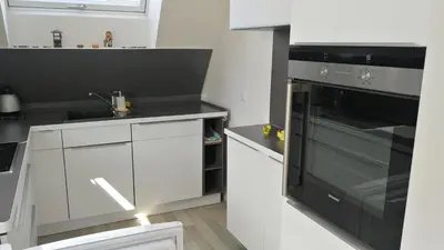 Küche/Küchenzeile in der Unterkunft München Waldperlach ruhig und sehr schöne Wohnung