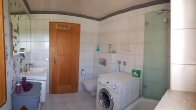 Ein Badezimmer in der Unterkunft Reithamer Bergfensterl