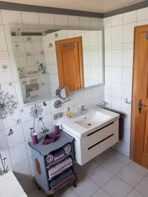 Ein Badezimmer in der Unterkunft Reithamer Bergfensterl