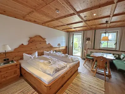 Ein Bett oder Betten in einem Zimmer der Unterkunft Gschwendtnerhof App8 Fuß
