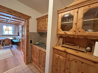 Küche/Küchenzeile in der Unterkunft Gschwendtnerhof App8 Fuß