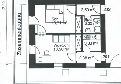 Grundriss der Unterkunft Top-Appartement direkt an der Kampenwandbahn