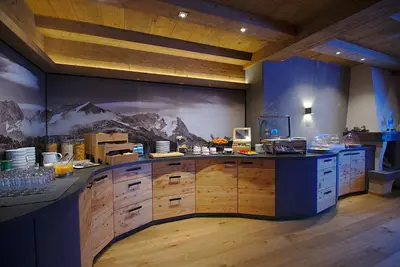 Küche/Küchenzeile in der Unterkunft Hotel Garni Zugspitz