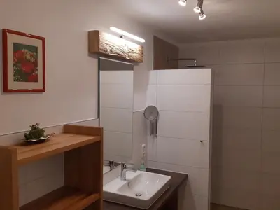 Ein Badezimmer in der Unterkunft Brüglhuberhof