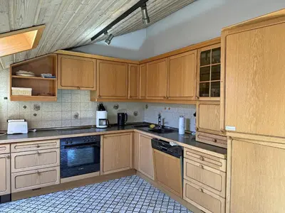 Küche/Küchenzeile in der Unterkunft Ferienwohnung Haus Kampenwand Löhr