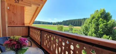 Ein Balkon oder eine Terrasse in der Unterkunft Beim Lenglacher