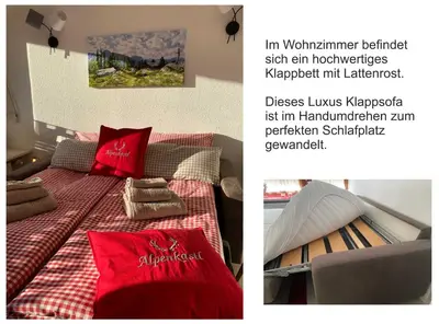 Ein Sitzbereich in der Unterkunft AlpenKastl