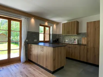Küche/Küchenzeile in der Unterkunft Neurenovierte Ferienwohnung Xaver