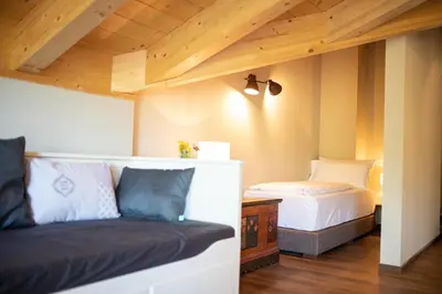 Ein Bett oder Betten in einem Zimmer der Unterkunft Haus Ludwig Alpenkrähe