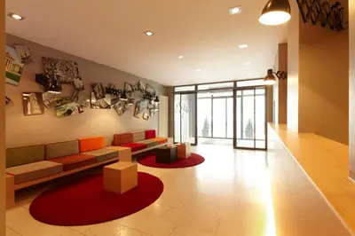 Ein Sitzbereich in der Unterkunft Hotel Stachus