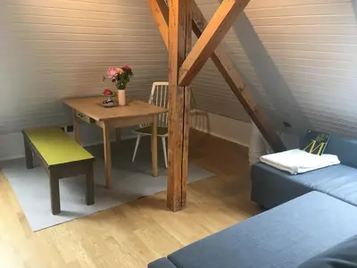 Ein Sitzbereich in der Unterkunft 2-Zimmer-Apartment in München