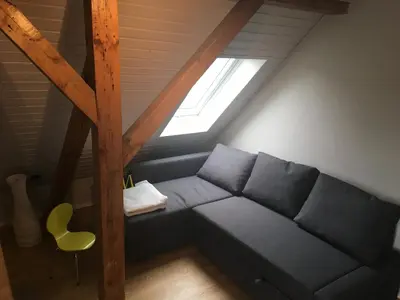 Ein Sitzbereich in der Unterkunft 2-Zimmer-Apartment in München