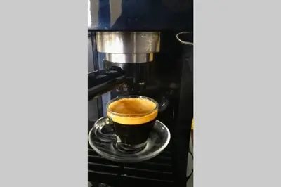 Kaffee-/Teezubehör in der Unterkunft Ruhige Ferienwohnung in seenaher Künstlervilla in Gstadt