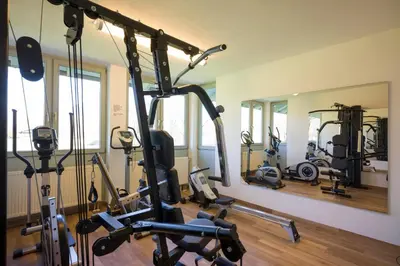 Das Fitnesscenter und/oder die Fitnesseinrichtungen in der Unterkunft Ferienwohnung Bergblick