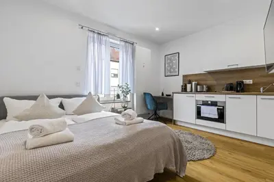 Küche/Küchenzeile in der Unterkunft ma suite - Augsburg City