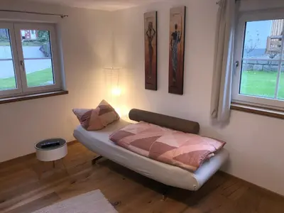 Ein Bett oder Betten in einem Zimmer der Unterkunft Ferienwohnung im Zentrum