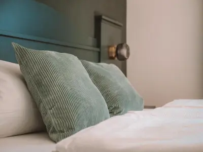 Ein Bett oder Betten in einem Zimmer der Unterkunft LEDA AM ECK