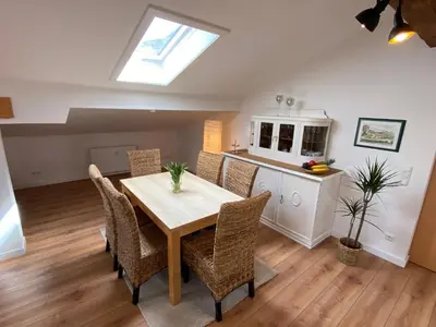 Ein Sitzbereich in der Unterkunft Ferienwohnung Heuberg