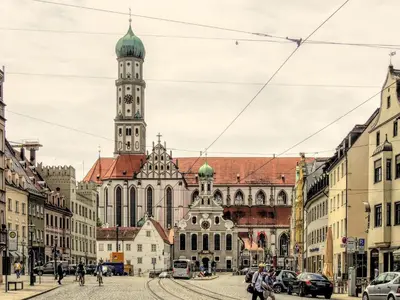 Ein allgemeiner Blick auf Augsburg oder ein Stadtblick von des Hotels aus