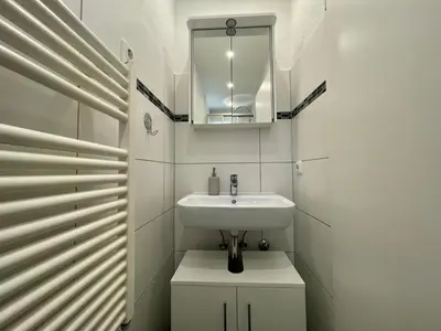 Ein Badezimmer in der Unterkunft Süßes Studio mit Bergblick