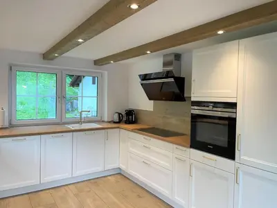 Küche/Küchenzeile in der Unterkunft Ferienhaus Nähe Kochel am See