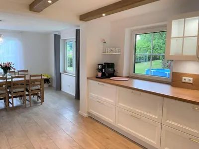 Küche/Küchenzeile in der Unterkunft Ferienhaus Nähe Kochel am See