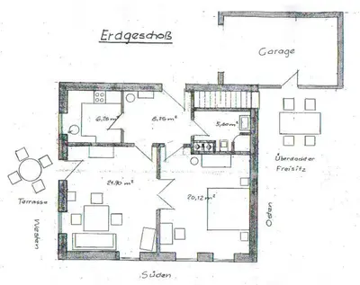 Grundriss der Unterkunft Gartenwohnung Tausendfreund am Chiemsee