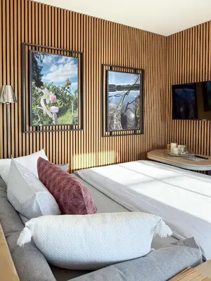 Ein Bett oder Betten in einem Zimmer der Unterkunft Apartment Wohlfühlplatzl - urgemütlich & ruhig
