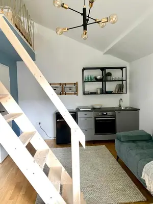 Ein Sitzbereich in der Unterkunft Galerie Apartment Self-Check-In