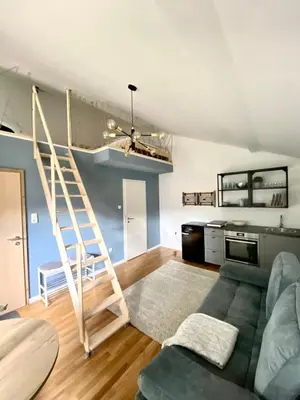 Ein Sitzbereich in der Unterkunft Galerie Apartment Self-Check-In