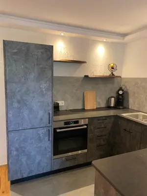 Küche/Küchenzeile in der Unterkunft Ferienwohnung Räsl
