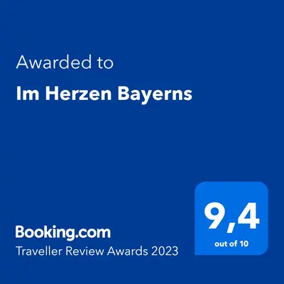 Ein Zertifikat, Auszeichnung, Logo oder anderes Dokument, das in der Unterkunft Im Herzen Bayerns ausgestellt ist