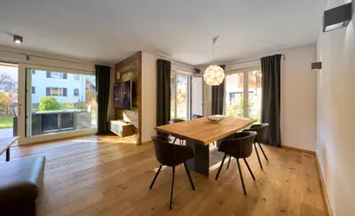 Ein Sitzbereich in der Unterkunft Chalet Alpenspirit