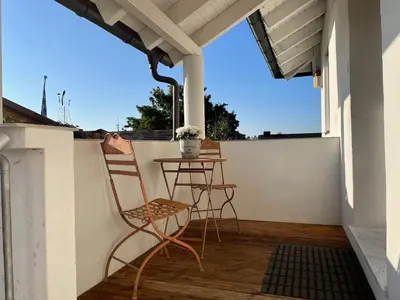 Ein Balkon oder eine Terrasse in der Unterkunft TopLoft im Ilmtal