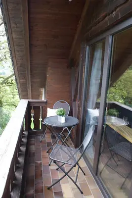 Ein Balkon oder eine Terrasse in der Unterkunft Ferienwohnung Weber
