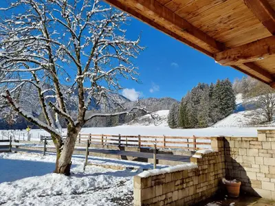 Ein allgemeiner Bergblick oder ein Berglick von der Ferienwohnung aus