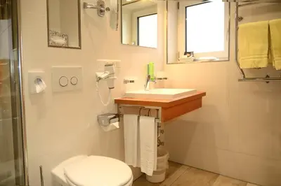 Ein Badezimmer in der Unterkunft Hotel Alpenhof