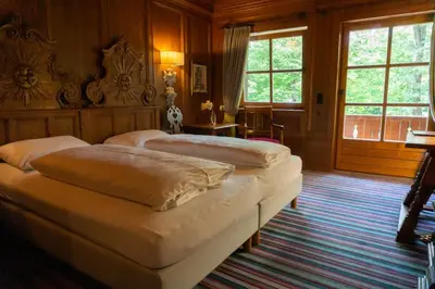 Ein Bett oder Betten in einem Zimmer der Unterkunft Hotel Schrenkhof