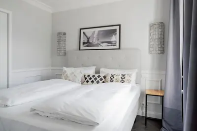 Ein Bett oder Betten in einem Zimmer der Unterkunft Villa Palazzo