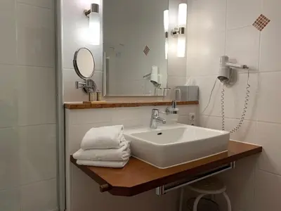 Ein Badezimmer in der Unterkunft Pension Kramerhof