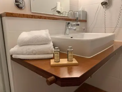 Ein Badezimmer in der Unterkunft Pension Kramerhof