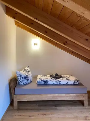 Ein Bett oder Betten in einem Zimmer der Unterkunft Ferienwohnung Lisl