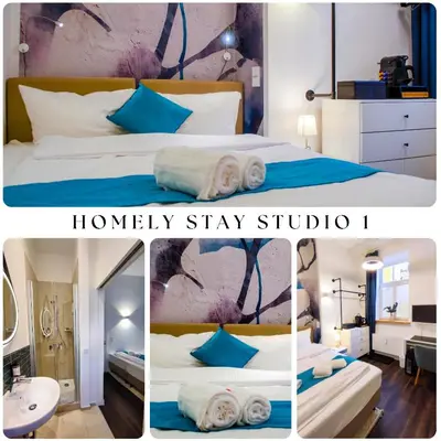 Ein Bett oder Betten in einem Zimmer der Unterkunft HOMELY STAY Studio 1 - Small and cozy Self-Check-In Room in Munich
