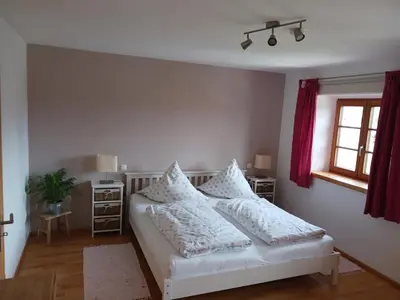 Ein Bett oder Betten in einem Zimmer der Unterkunft Ferienwohnung Bauer Katrin und Florian