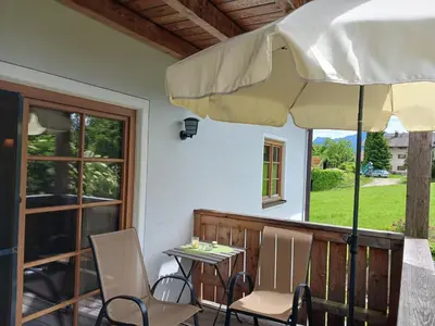 Ein Patio oder anderer Außenbereich in der Unterkunft Ferienwohnung Bauer Katrin und Florian